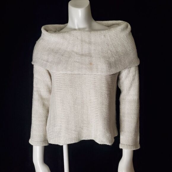 Seek the Label Cream & White Cowl Neck Sweater (S) - Picture 2 of 5